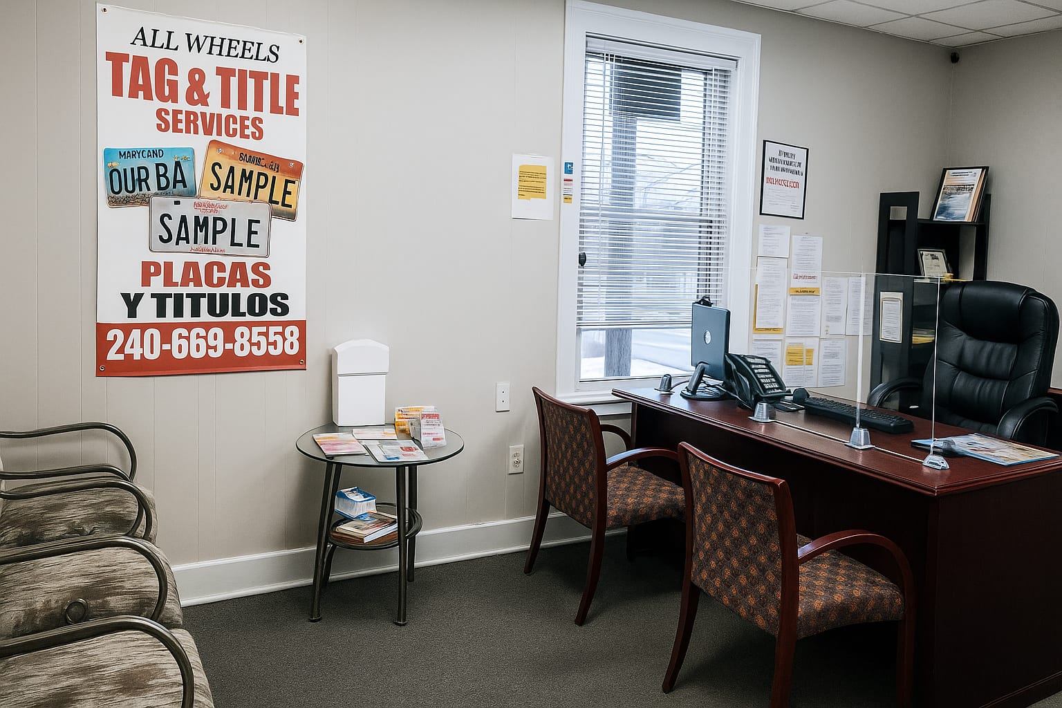 All Wheels Tag & Title office at 201 N Frederick Ave, Gaithersburg